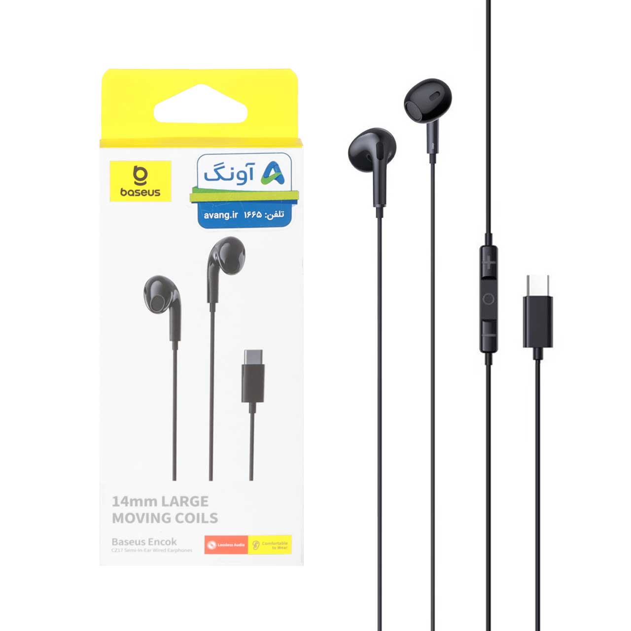 هندزفری باسیم Baseus Type-C مدل Encok CZ17 - مشکی (گارانتی آونگ)
