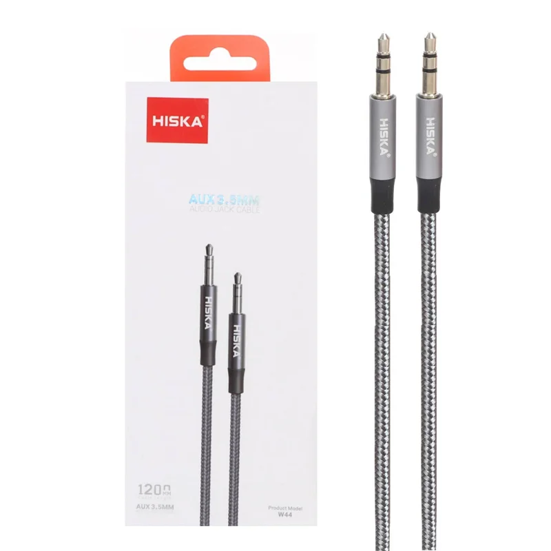 کابل صدا 1.2 متری HISKA AUX مدل W44 - خاکستری