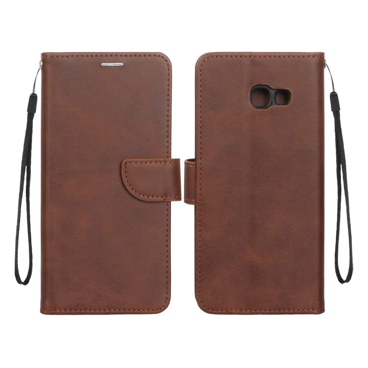 کیف چرمی موبایل مگنتی محافظ لنزدار Samsung Galaxy A520 / A5 (2017) - قهوه ای