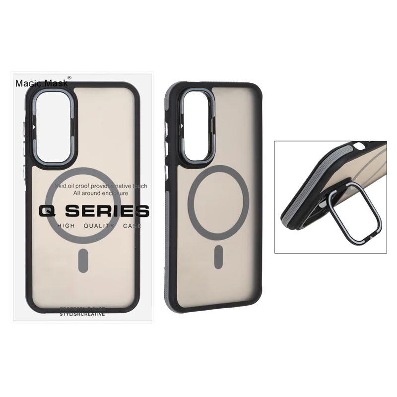 قاب Q Series مات MagSafe استندشو Samsung Galaxy A55 - خاکستری (پک دار)