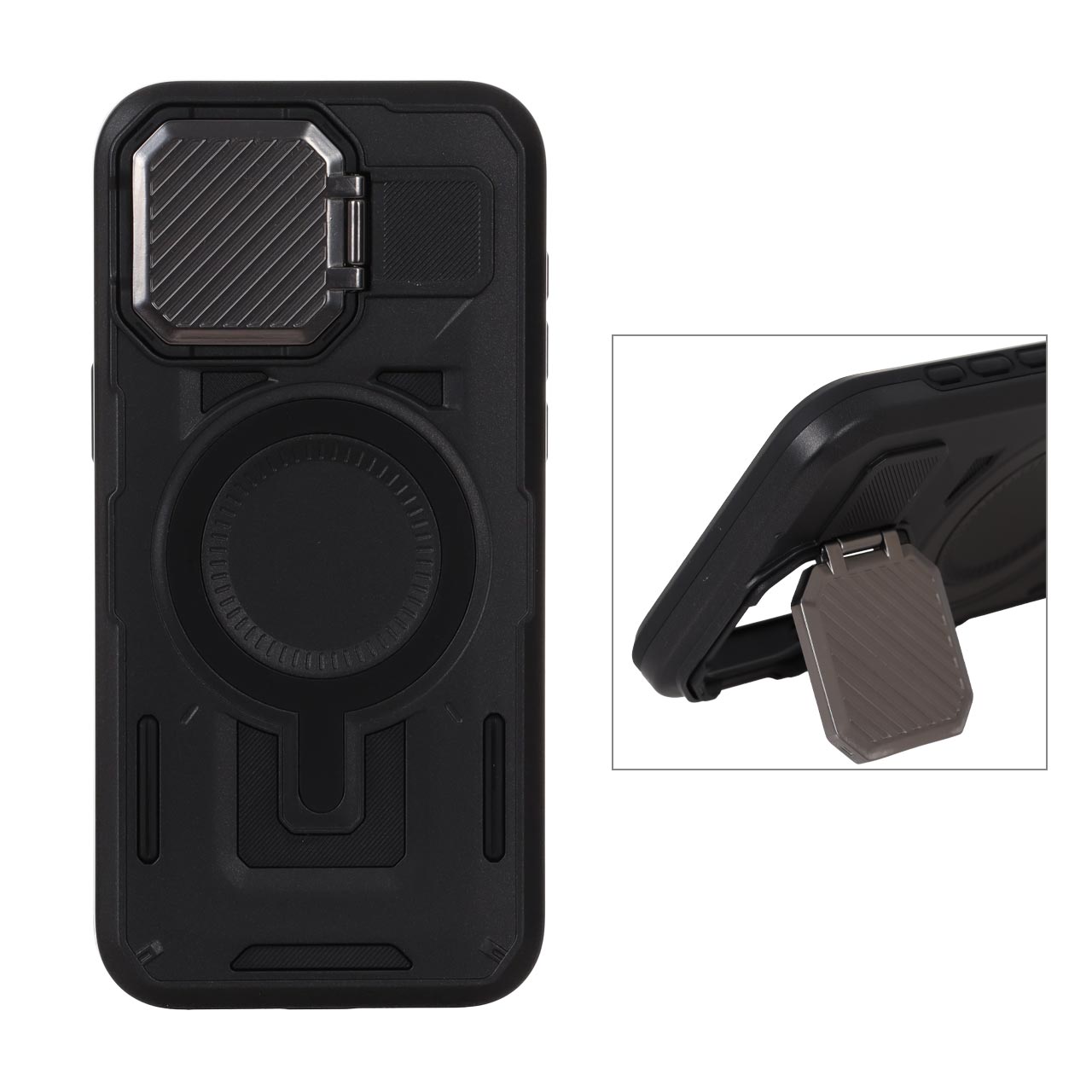 قاب Defender پشت سخت محافظ لنزدار فلزی مدل Apple iPhone 15 Pro Max - مشکی - NTC