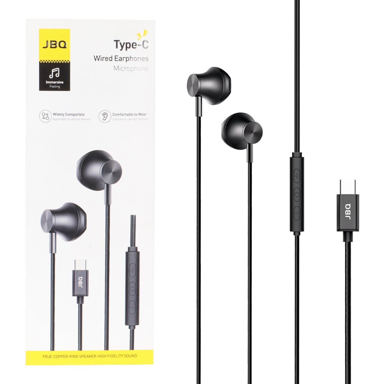 هندزفری با سیم JBQ Type-C مدل EP-103 - مشکی (گارانتی یکساله رصاصی)