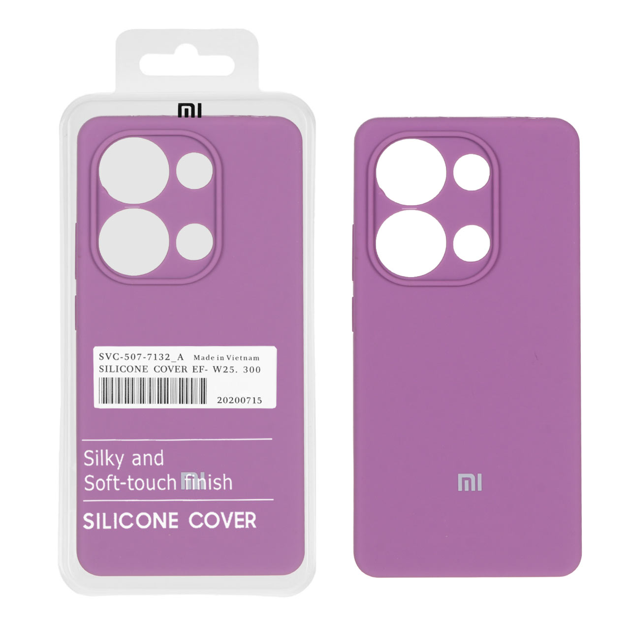 قاب سیلیکونی پاک کنی اورجینال درجه یک Xiaomi Redmi Note 14S / Note 13 Pro 4G / M6 Pro 4G - ارغوانی (پک دار)