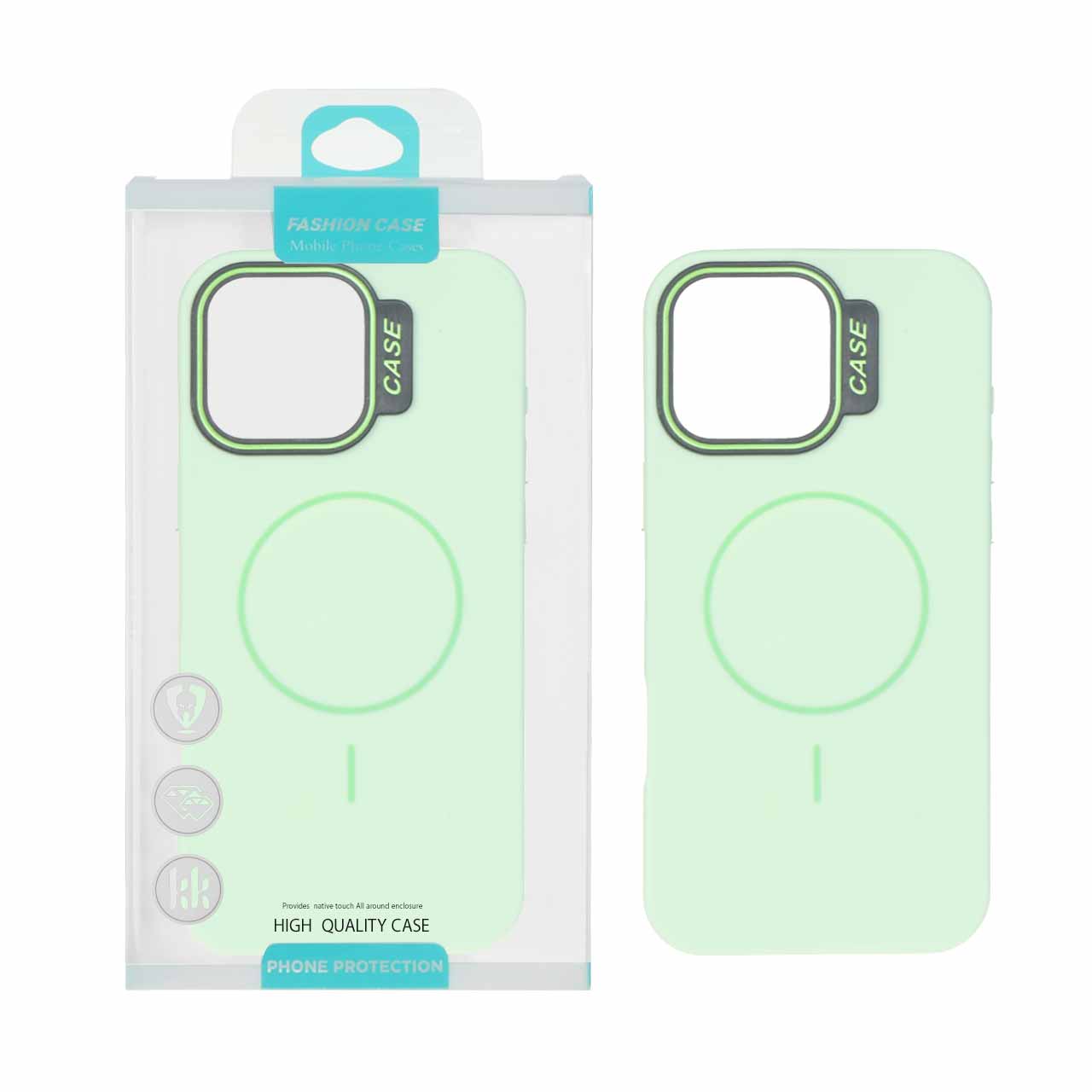 قاب طرح سیلیکون Magsafe پاستیلی Apple iPhone 16 Pro Max - سبز (پک دار)
