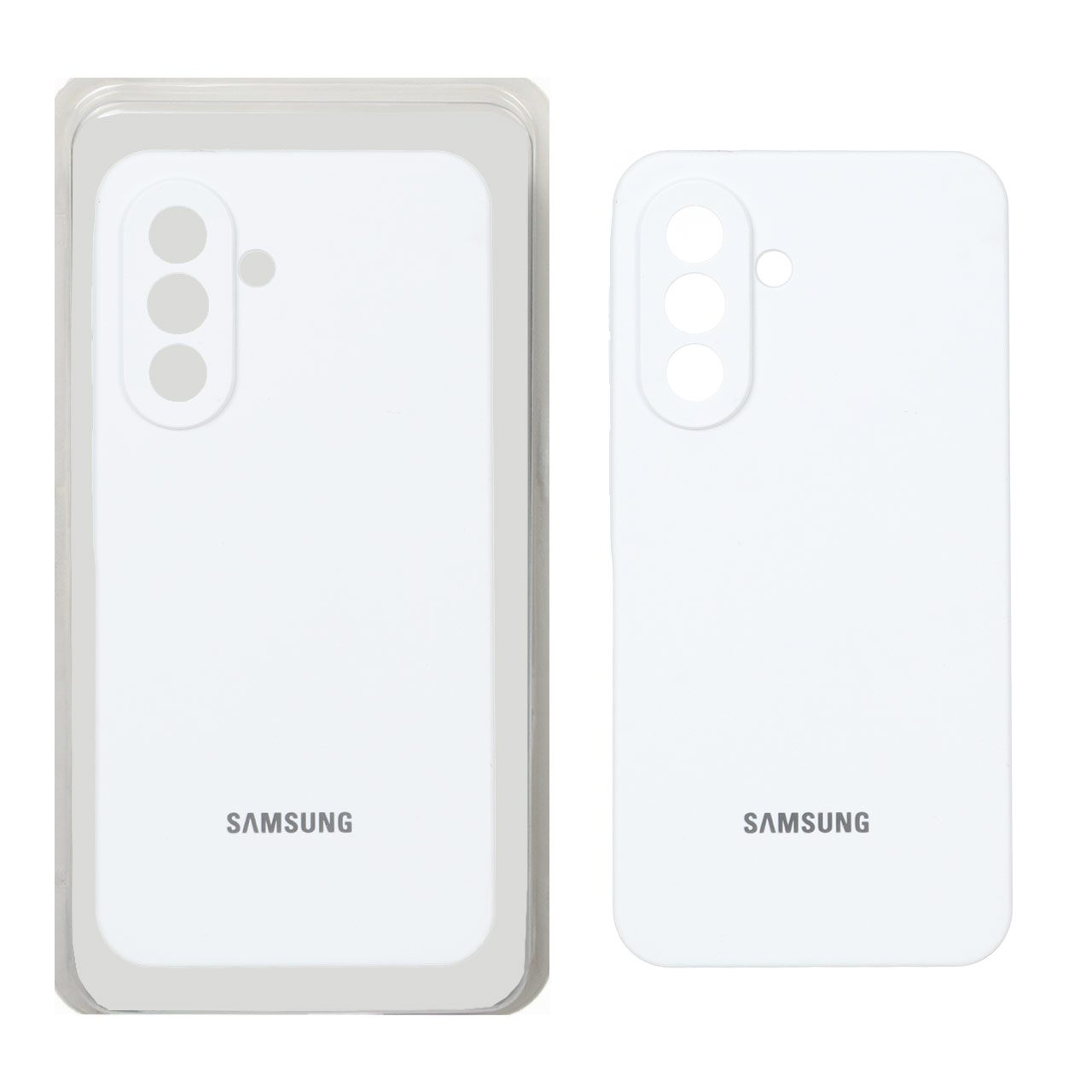 قاب سیلیکونی پاک کنی محافظ لنزدار اورجینال Samsung Galaxy A57 - سفید (پک اصلی)