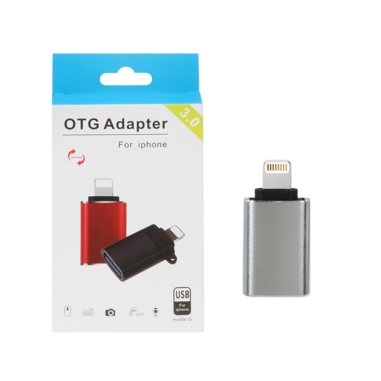 تبدیل  USB3.0 OTG Lightning - نقره ای - MMS