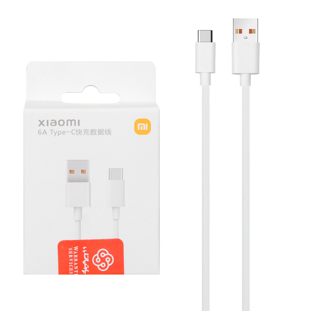 کابل شارژ فست اورجینال Xiaomi Type-C مدل 120W - سفید - پک دار (گارانتی پارتیان پایا) درجه یک