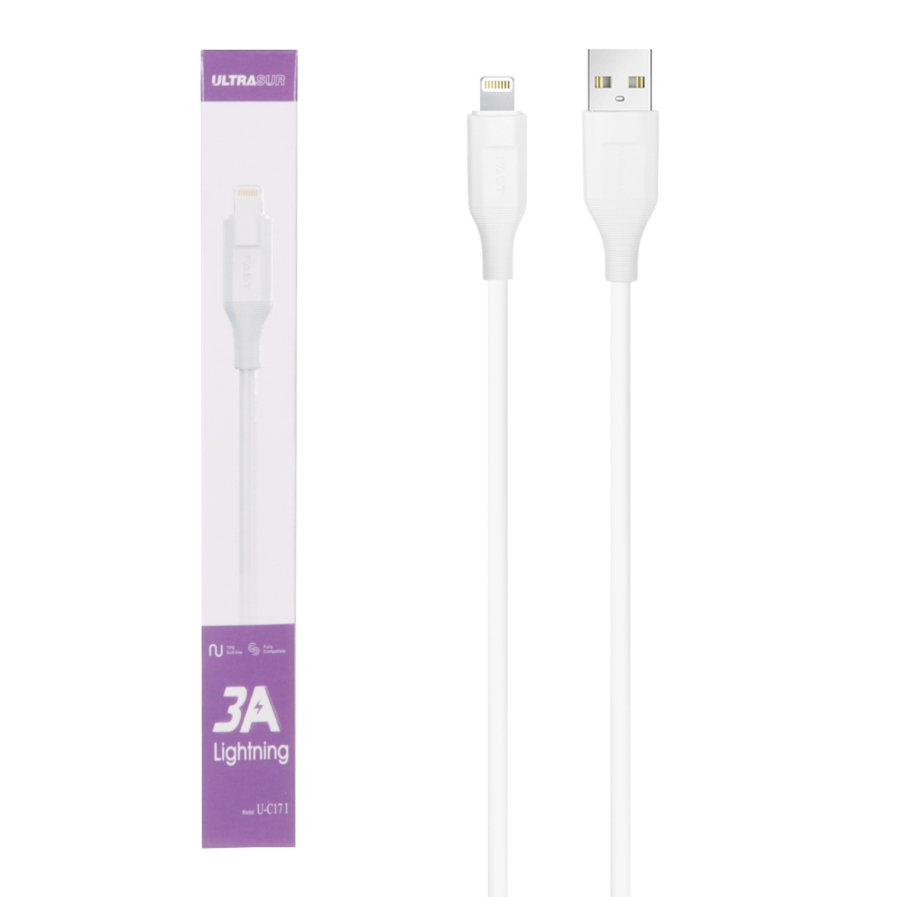 کابل شارژ فست آیفون UltraSUR مدل U-C17I - سفید