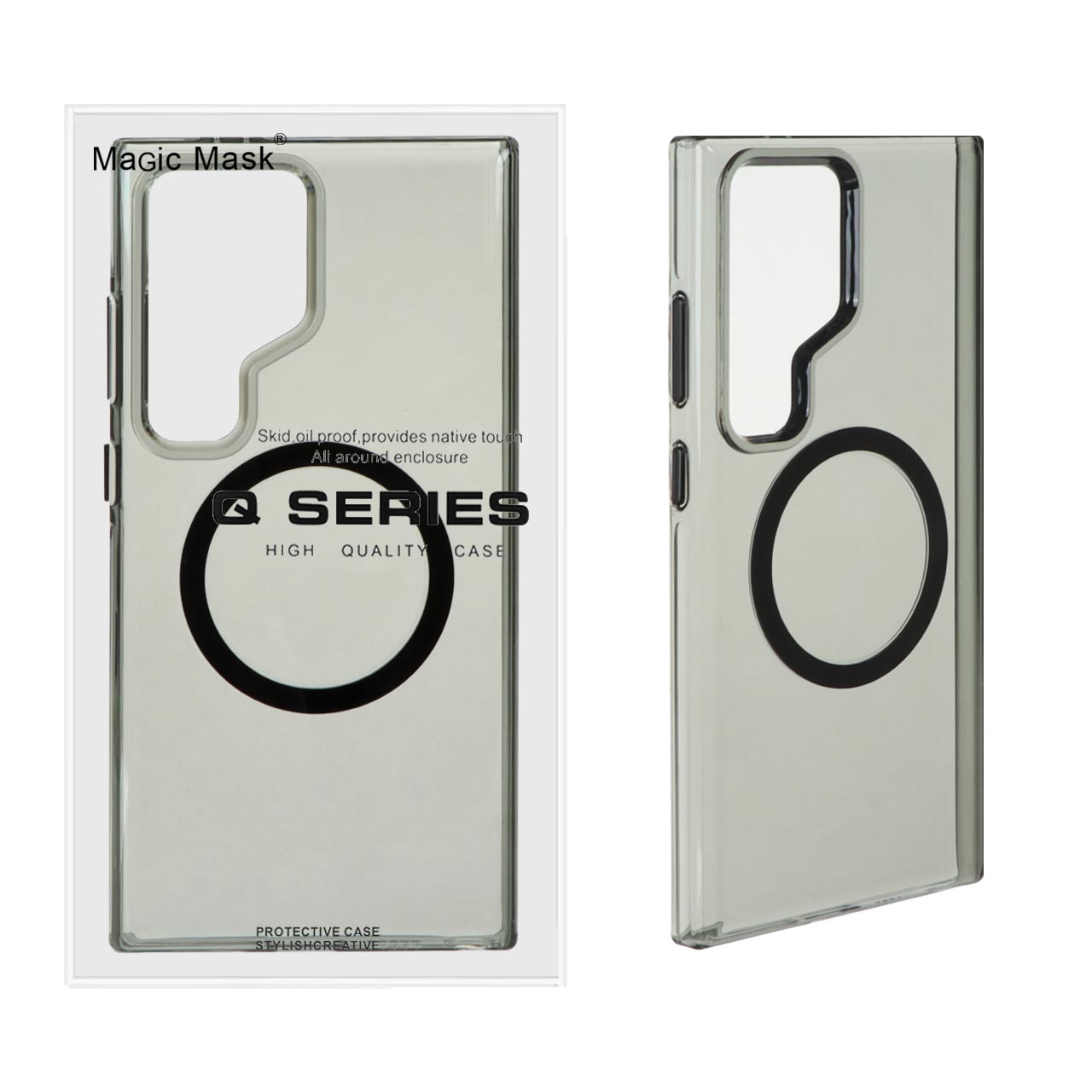 قاب اورجینال Magic Mask پشت سخت دودی MagSafe مدل Samsung Galaxy S24 Ultra (پک دار)