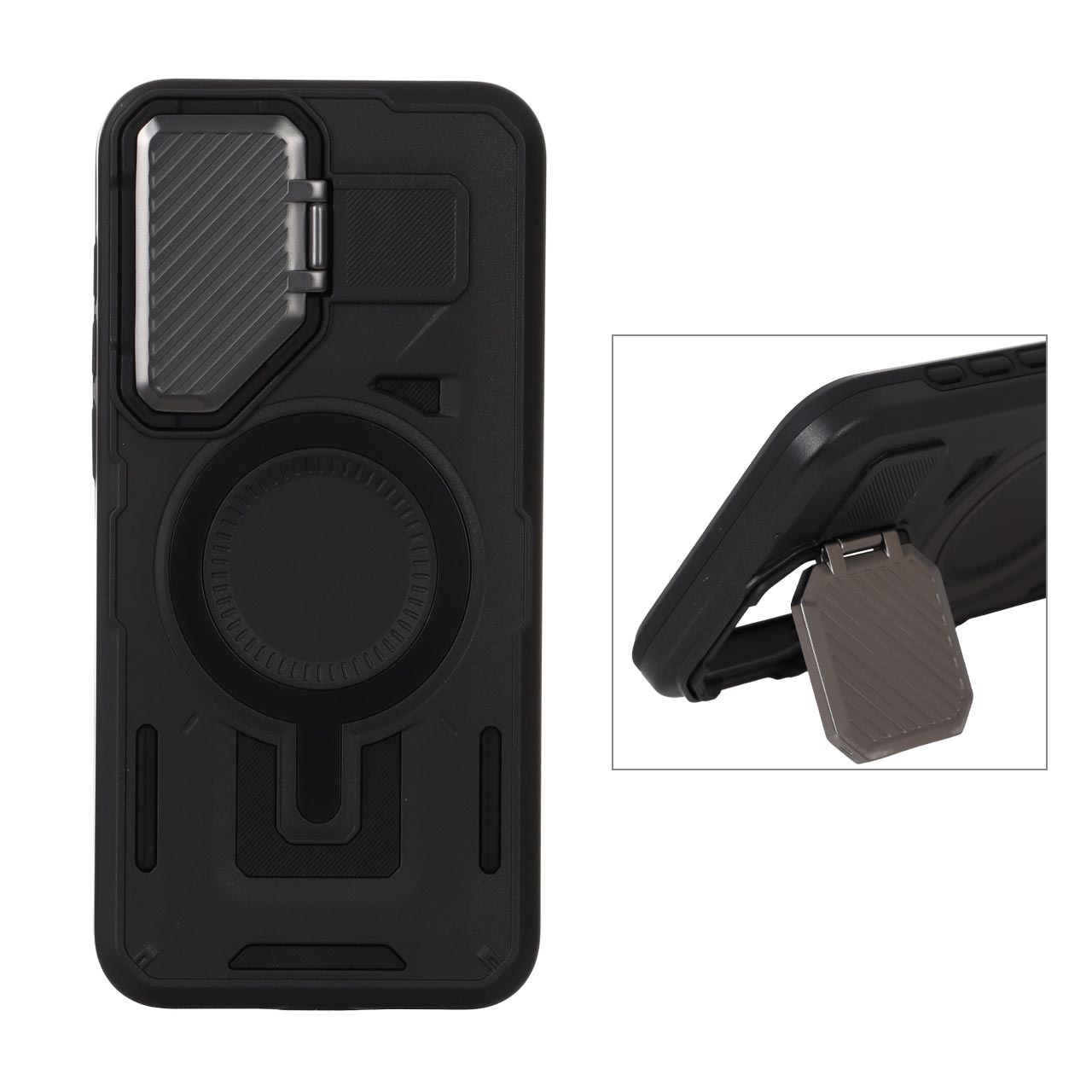 قاب Defender پشت سخت محافظ لنزدار فلزی مدل Samsung Galaxy A35 / A55 - مشکی - NTC