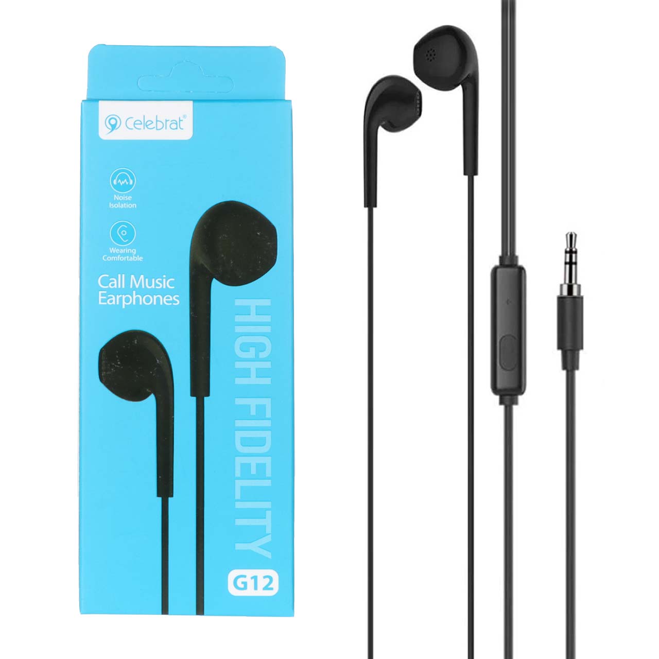 هندزفری با سیم Celebrat مدل G12 - مشکی - RYL