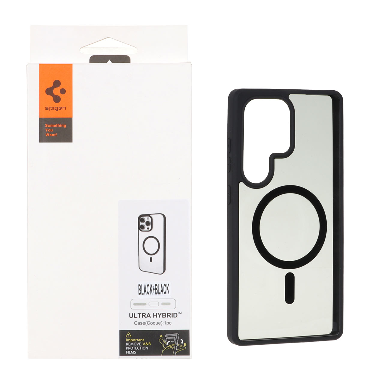 قاب اورجینال Magsafe Spigen با توری اسپیکر فلزی Samsung Galaxy S25 Ultra - مشکی (پک دار)