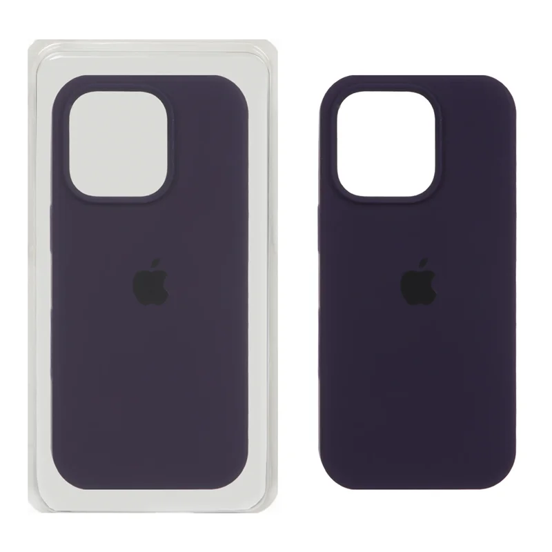 قاب سیلیکونی پاک کنی اورجینال Apple iPhone 16 Pro - بادمجانی (پک اصلی )