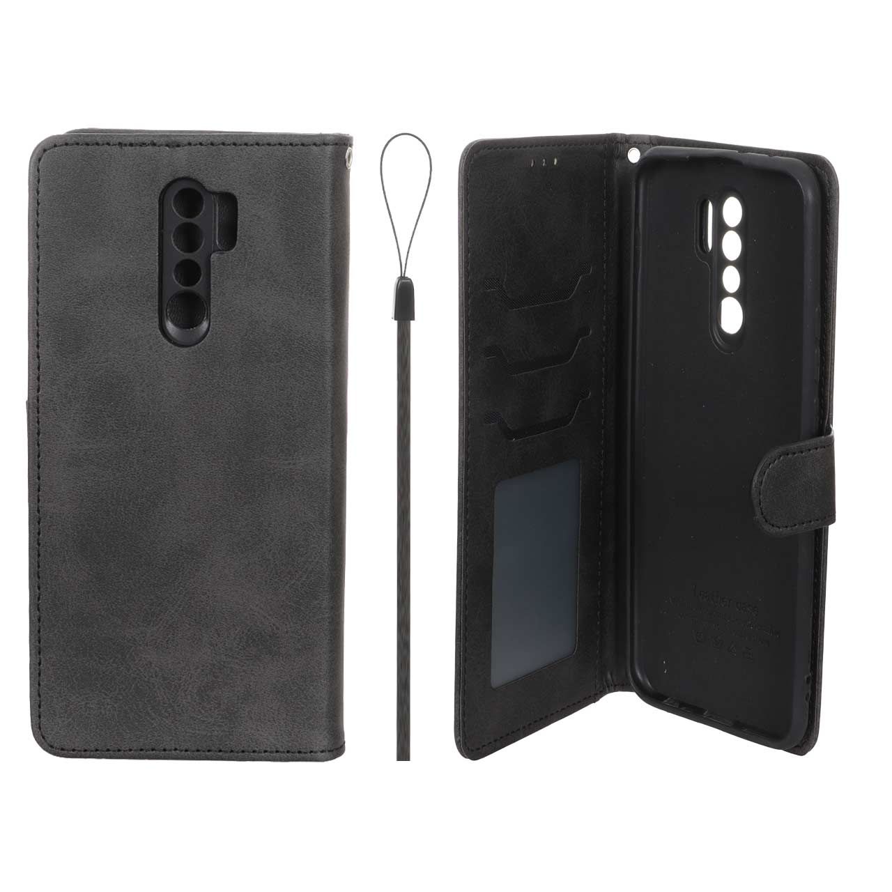 کیف موبایل مگنتی درجه یک داخل خز MNC Plus مدل Xiaomi Redmi 9 / Redmi 9 Prime / Poco M2 - مشکی