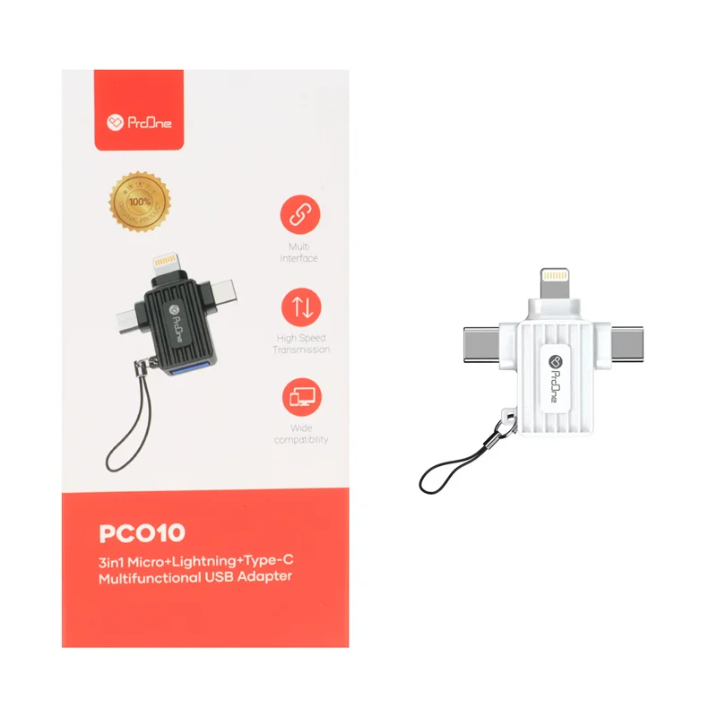 تبدیل OTG سه کاره ProOne مدل PCO10 - سفید