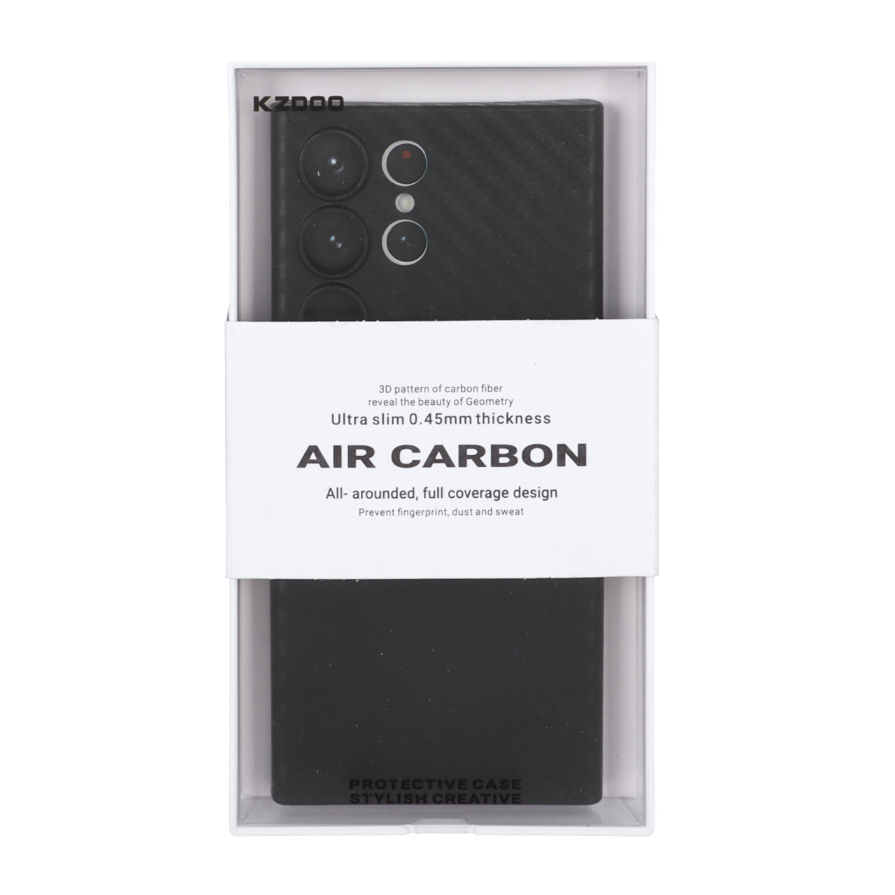 قاب محافظ لنزدار Samsung Galaxy S23 Ultra - Original KZDoo Air Carbon - مشکی ( پک دار) - NTC