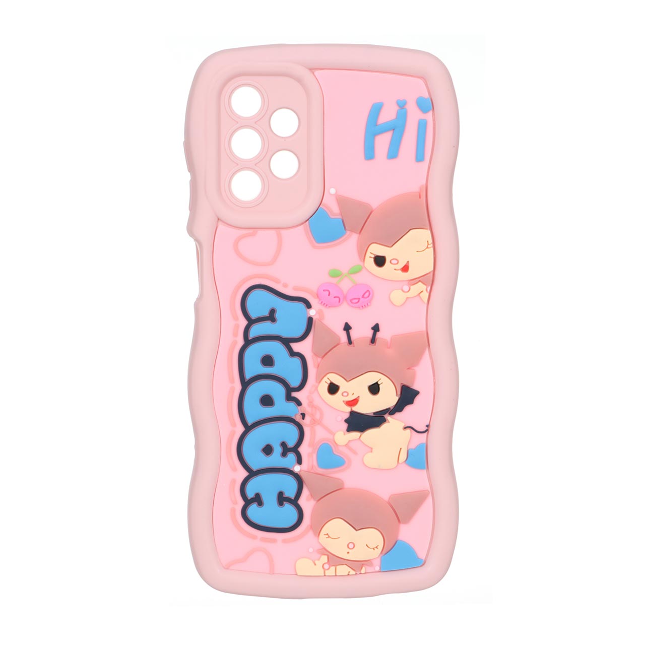 قاب کنگره ای عروسک برجسته محافظ لنزدار Samsung Galaxy A13 4G - طرح 90