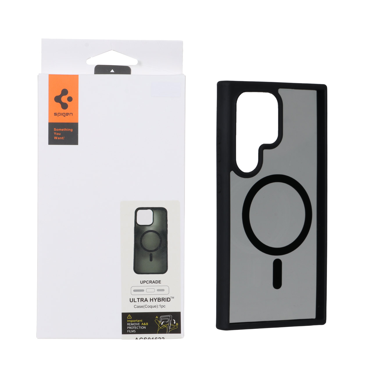 قاب اورجینال Magsafe Spigen با توری اسپیکر فلزی Samsung Galaxy S24 Ultra - مشکی (پک دار)