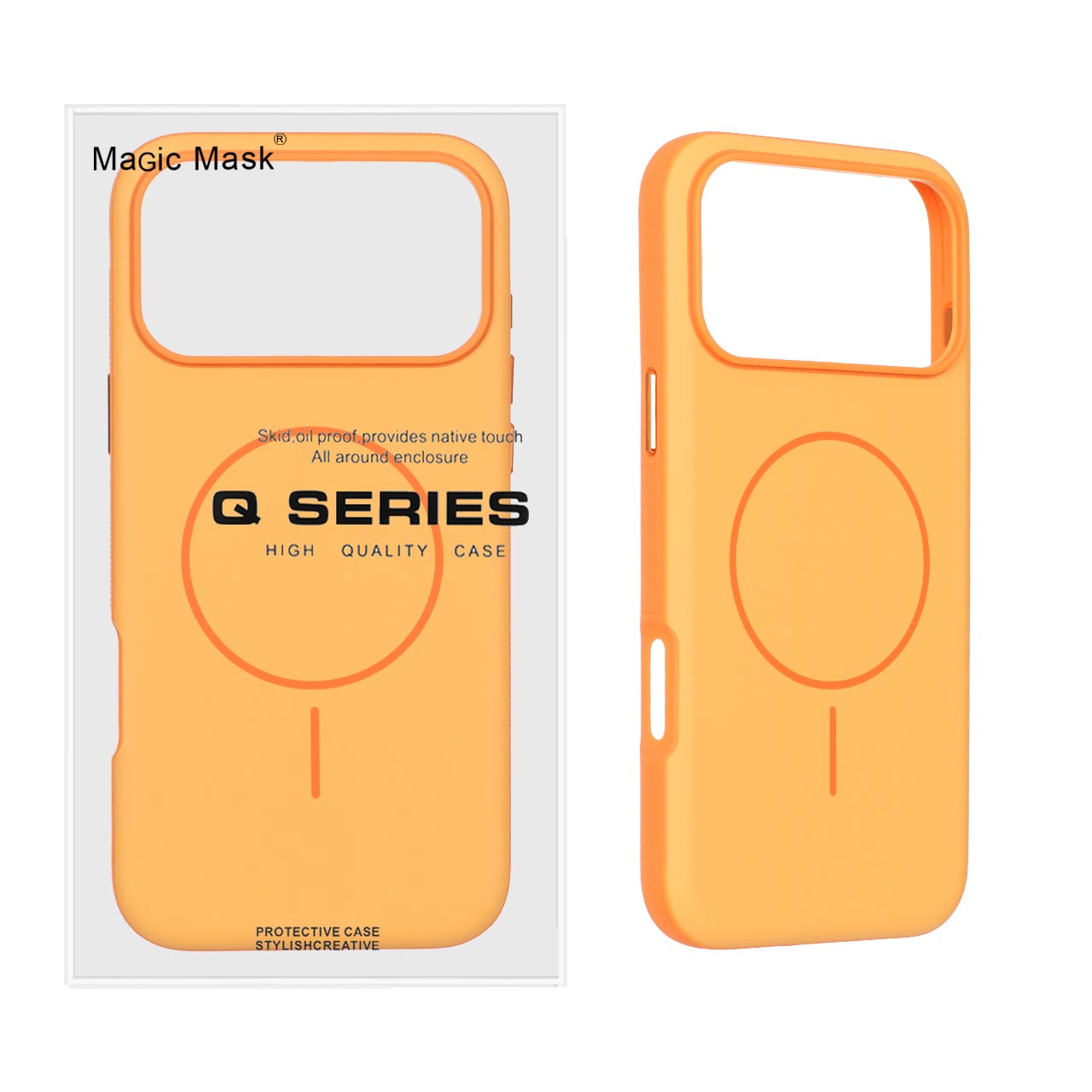 قاب Defender Shield پشت سخت Magsafe مدل Apple iPhone 17 Pro Max - نارنجی (پک دار)