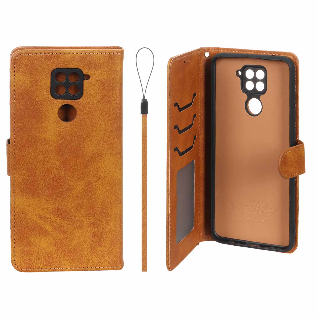 کیف موبایل مگنتی درجه یک داخل خز MNC Plus مدل Xiaomi Redmi Note 9 / Redmi 10X 5G / Redmi 10X Pro 5G - عسلی