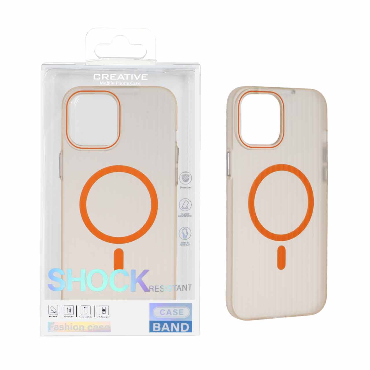 قاب اورجینال کرکره ای مات Magsafe مدل Apple iPhone 12 Pro Max - نارنجی (پک دار)