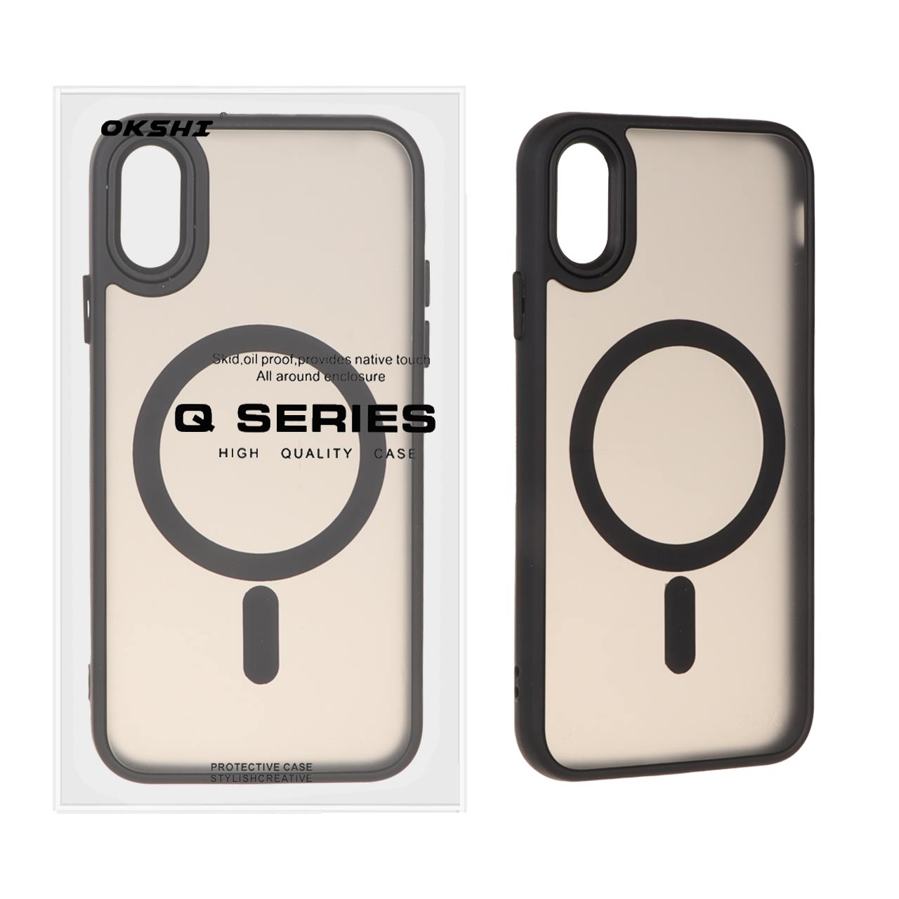 قاب اورجینال Magic Mask مات Magsafe بلک لنز Apple iPhone X / iPhone XS - مشکی (پک دار)