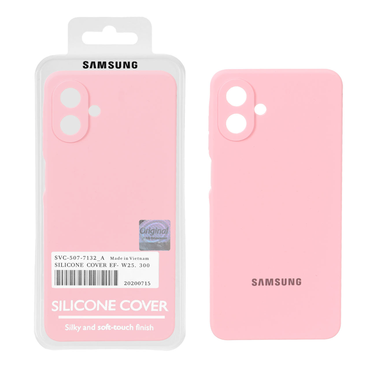 قاب سیلیکونی پاک کنی اورجینال Master Quality مدل Samsung Galaxy A07 - صورتی (پک دار)