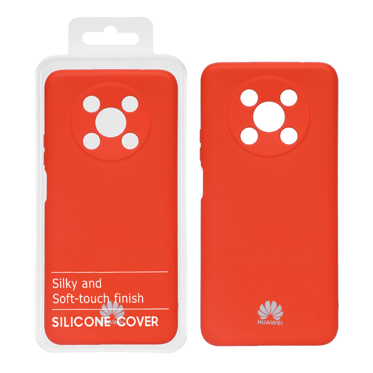 قاب نیو سیلیکون محافظ لنزدار Huawei Nova Y90 - RFF - گوجه ای (پک دار)