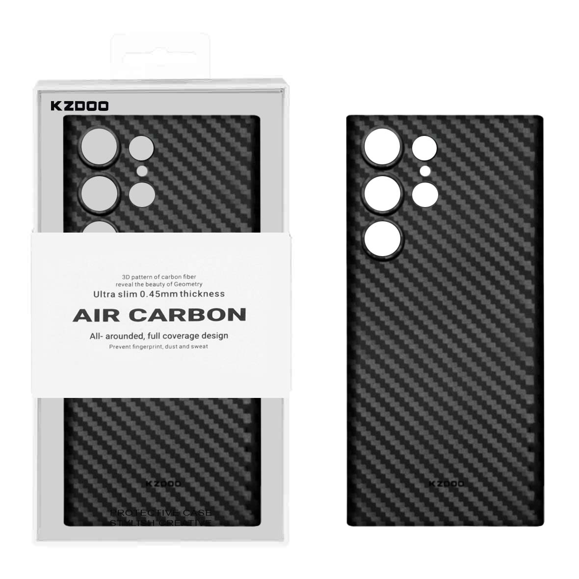 قاب محافظ لنزدار Samsung Galaxy S24 Ultra - Original KZDoo Air Carbon - مشکی ( پک دار) - NTC