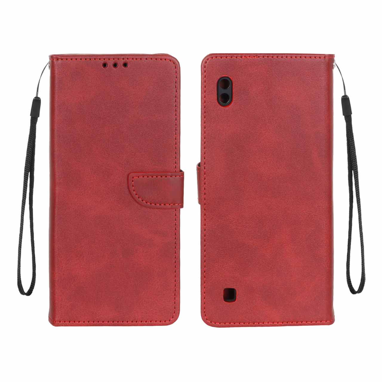 کیف چرمی موبایل مگنتی محافظ لنزدار Samsung Galaxy A10 / M10 - قرمز