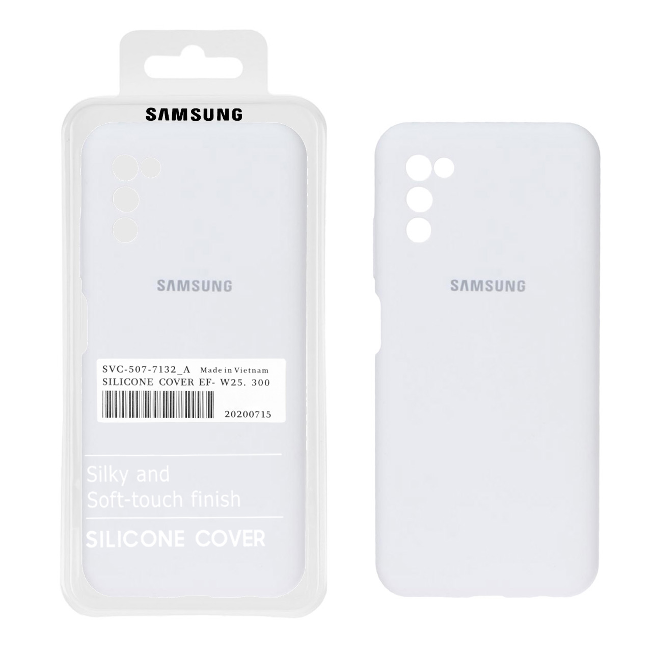 قاب سیلیکونی پاک کنی اورجینال درجه یک Samsung Galaxy A03s / A02s - سفید (پک دار)