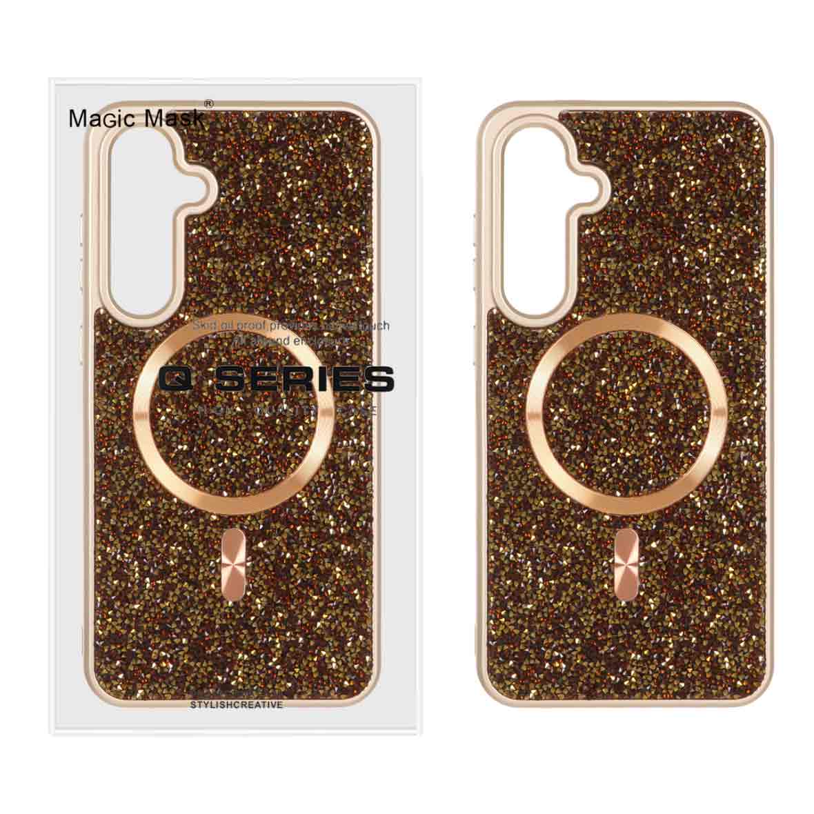 قاب اورجینال دیاموند Magsafe مدل Samsung Galaxy S24 FE - طلایی (پک دار)