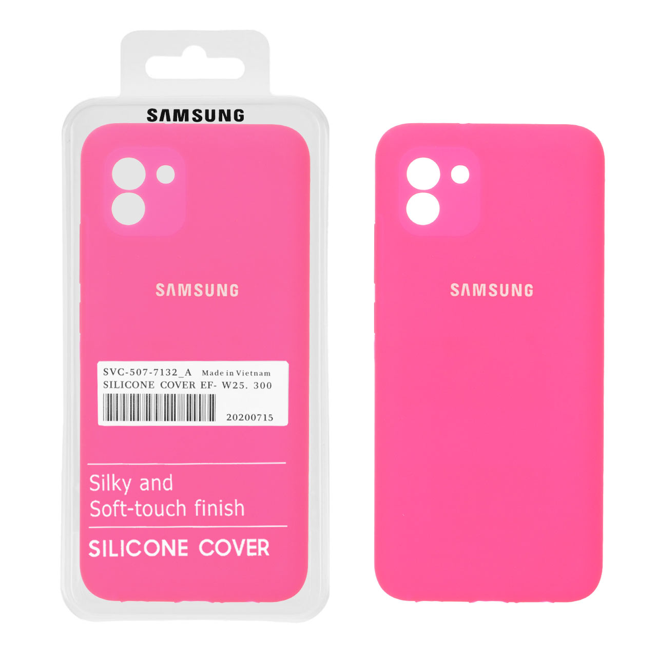قاب سیلیکونی پاک کنی اورجینال درجه یک Samsung Galaxy A03 - صورتی فانتزی (پک دار) - NTC