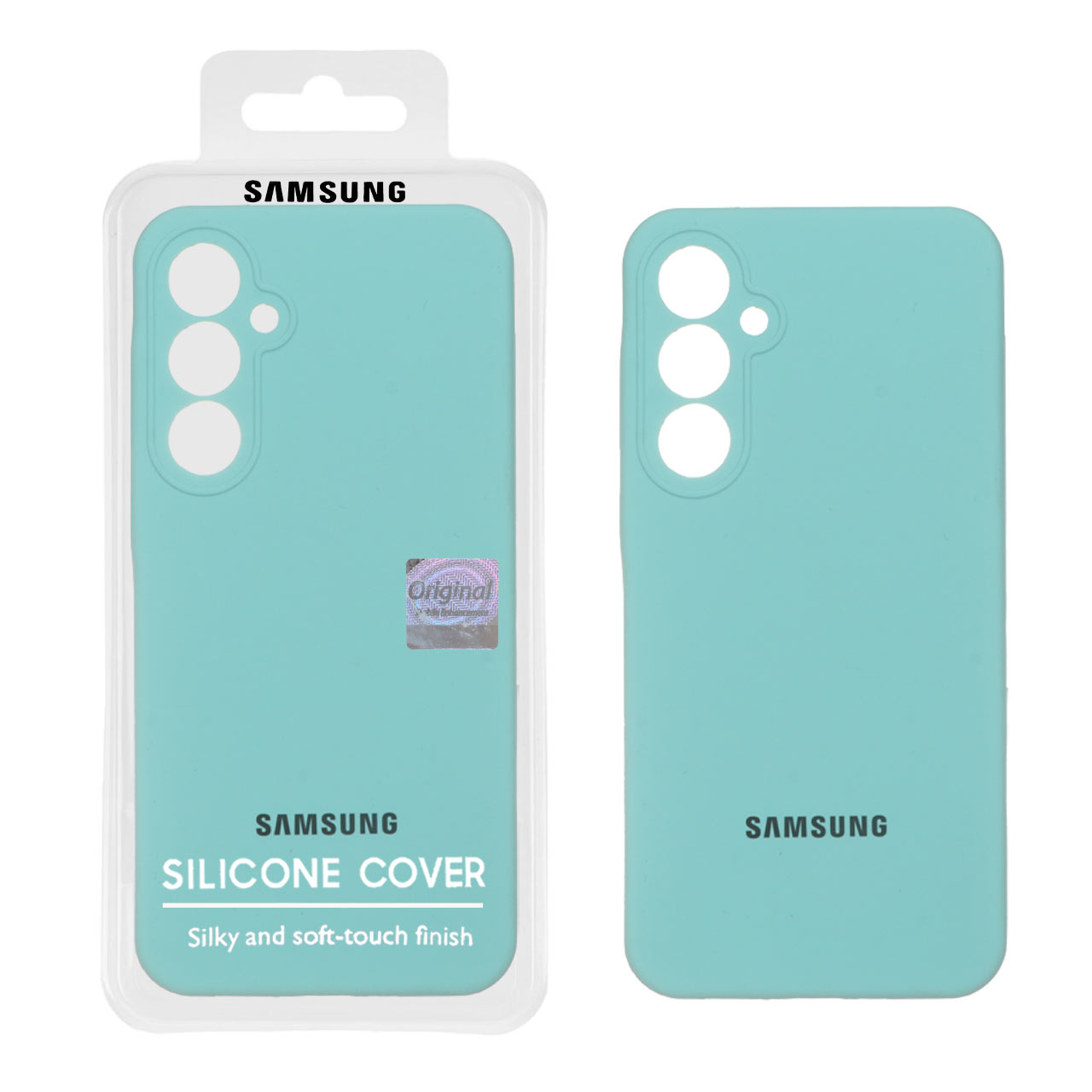 قاب سیلیکونی پاک کنی اورجینال Master Quality مدل Samsung Galaxy A55 - سبز آبی (پک دار)