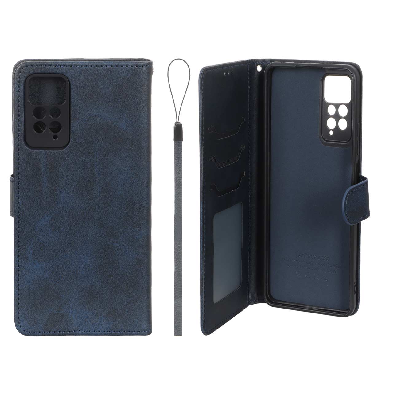 کیف موبایل مگنتی درجه یک داخل خز MNC Plus مدل Xiaomi Redmi Note 12 Pro 4G / Redmi Note 11 Pro - سرمه ای