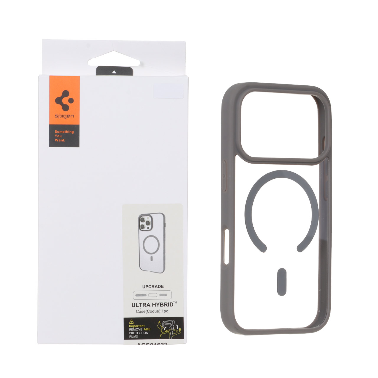 قاب اورجینال Magsafe Spigen با توری اسپیکر فلزی Apple iPhone 17 Pro - خاکستری (پک دار)