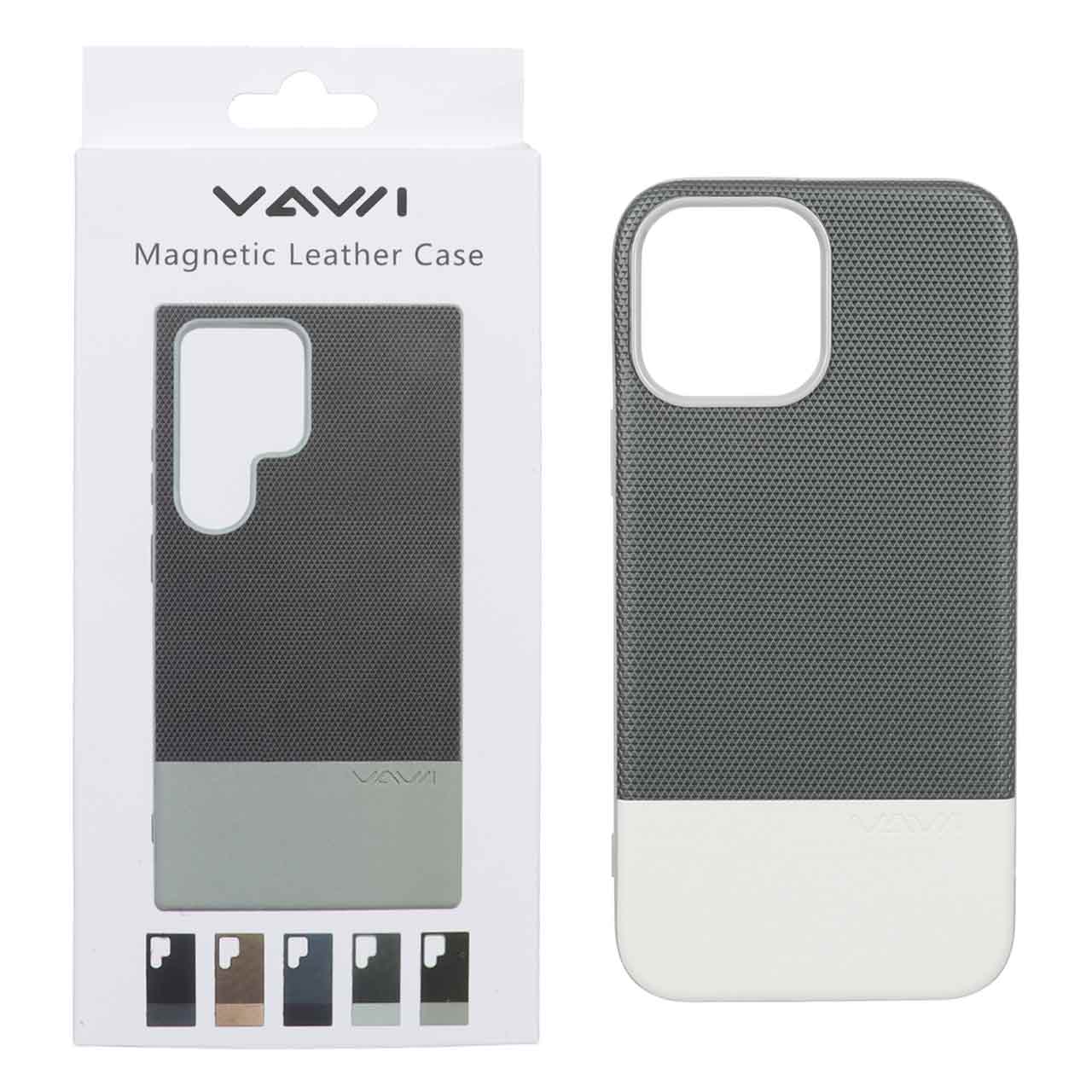 قاب Vawi چرمی دو تکه MagSafe مدل Apple iPhone 13 Pro Max - کرم (پک دار)