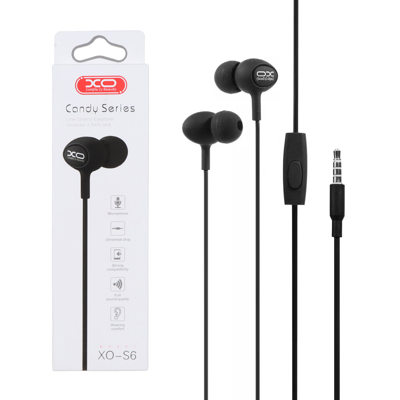 هندزفری باسیم XO مدل XO-S6 - مشکی