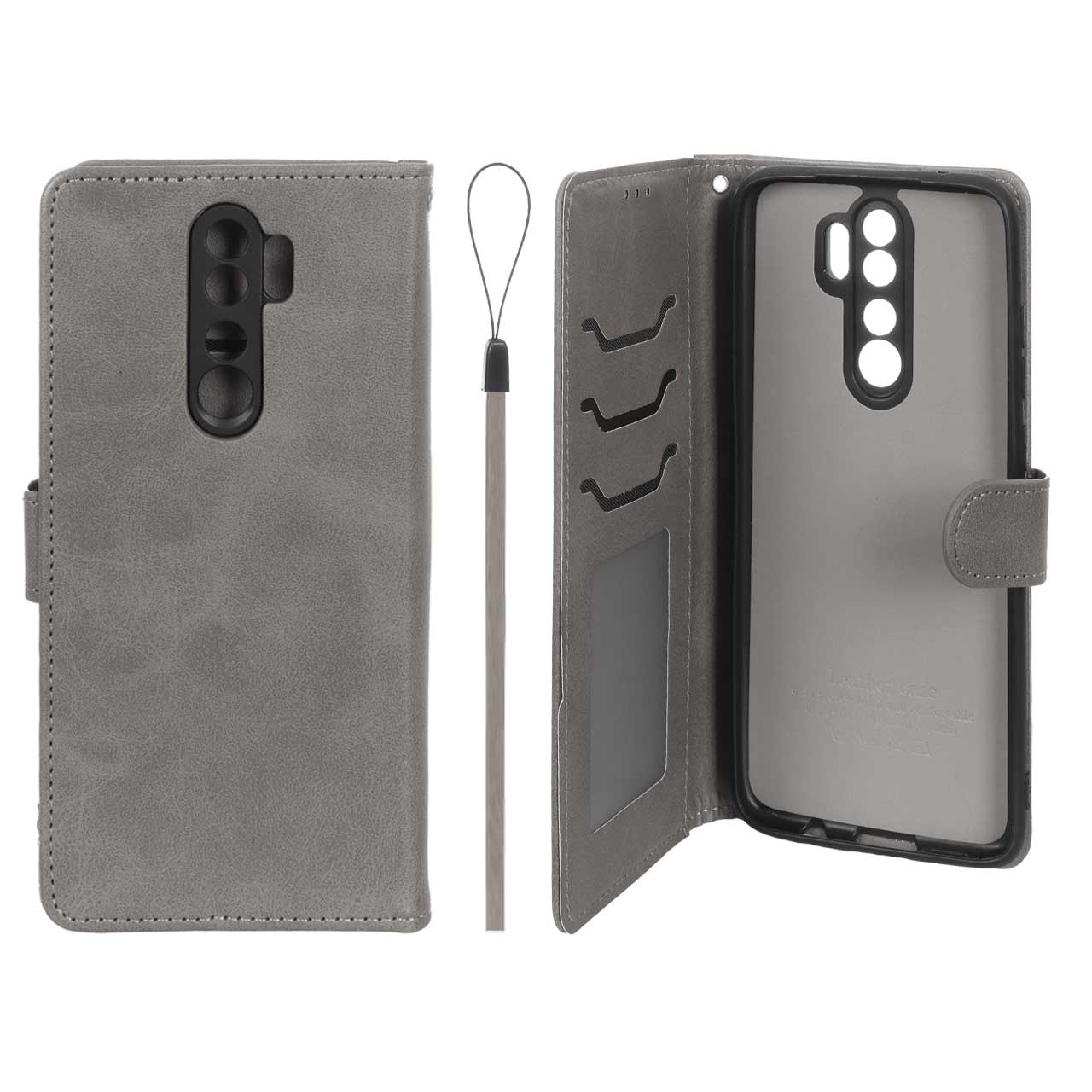 کیف موبایل مگنتی درجه یک داخل خز MNC Plus مدل Xiaomi Redmi Note 8 Pro - خاکستری