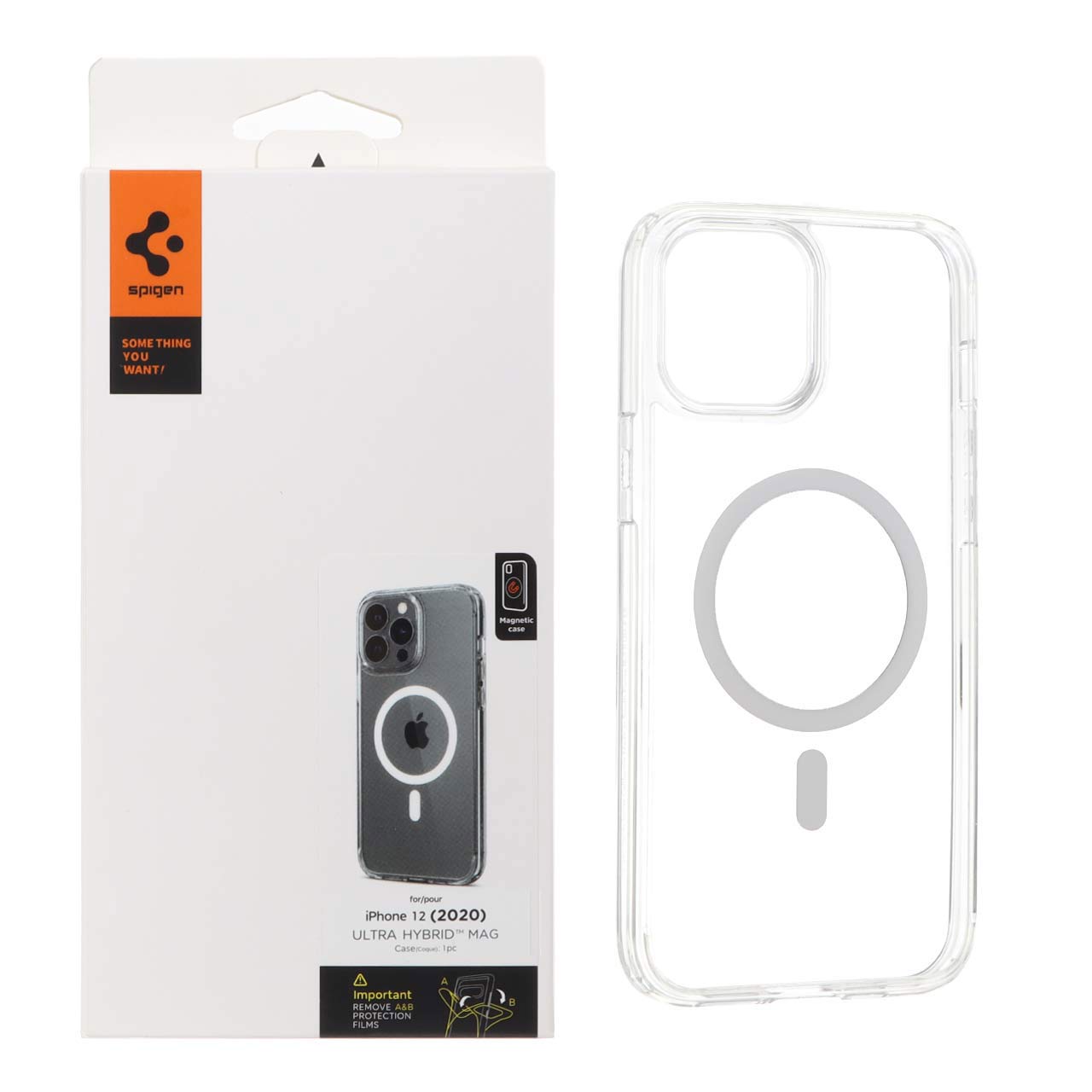 قاب Spigen اورجینال دور ژله ای شفاف MagSafe مدل Apple iPhone 12 / iPhone 12 Pro (پک دار)