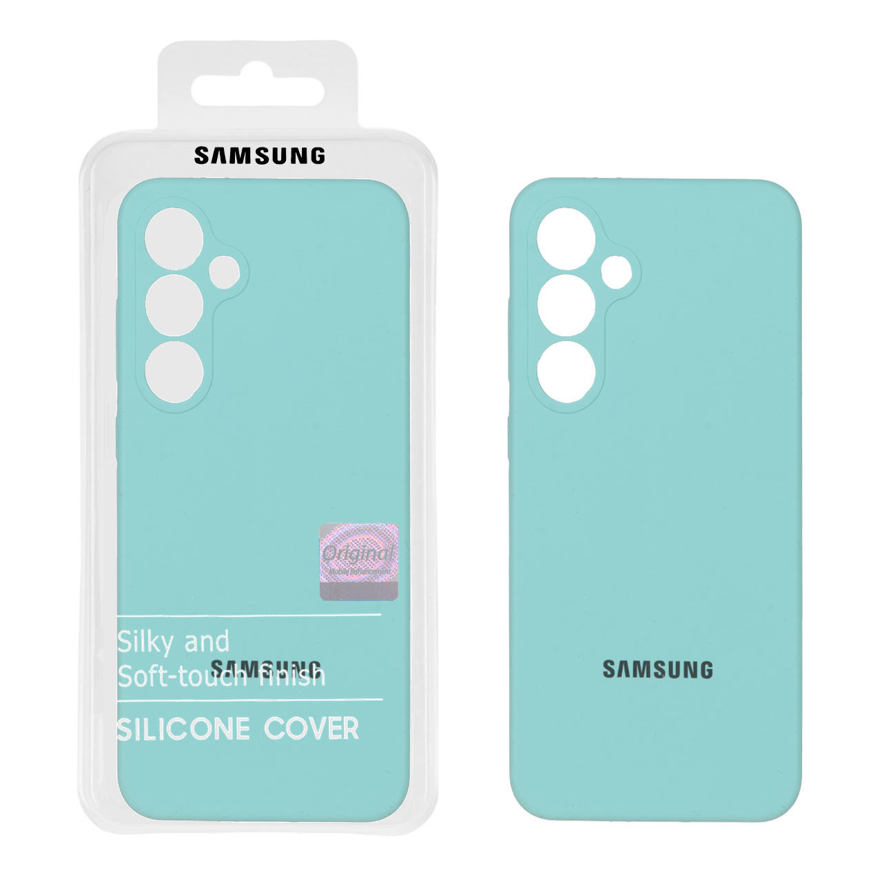 قاب سیلیکونی پاک کنی اورجینال Master Quality مدل  Samsung Galaxy S24 FE - سبزآبی (پک دار)