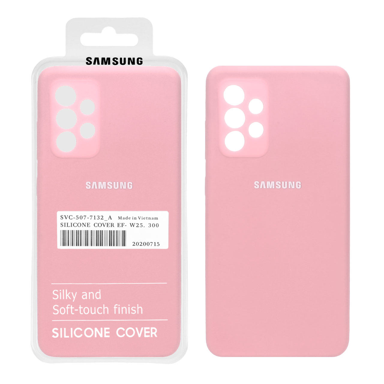 قاب سیلیکونی پاک کنی اورجینال درجه یک Samsung A73 - صورتی (پک دار)