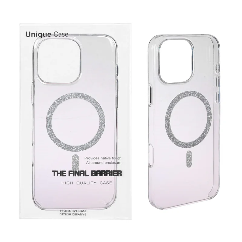 قاب اورجینال Unique Case شفاف MagSafe اکلیلی Apple iPhone 16 Pro Max - سفید (پک دار)