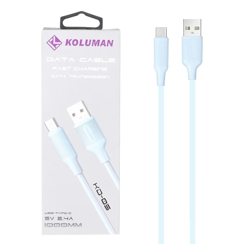 کابل شارژ فست Koluman Type-C مدل KD-05 - آبی (گارانتی یکساله PMC)
