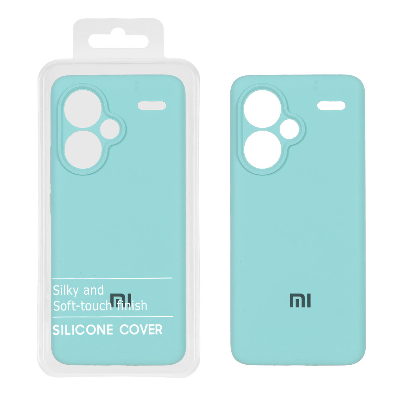 قاب سیلیکونی پاک کنی اورجینال Master Quality مدل Xiaomi Redmi Note 13 Pro Plus 5G - سبز آبی (پک دار)