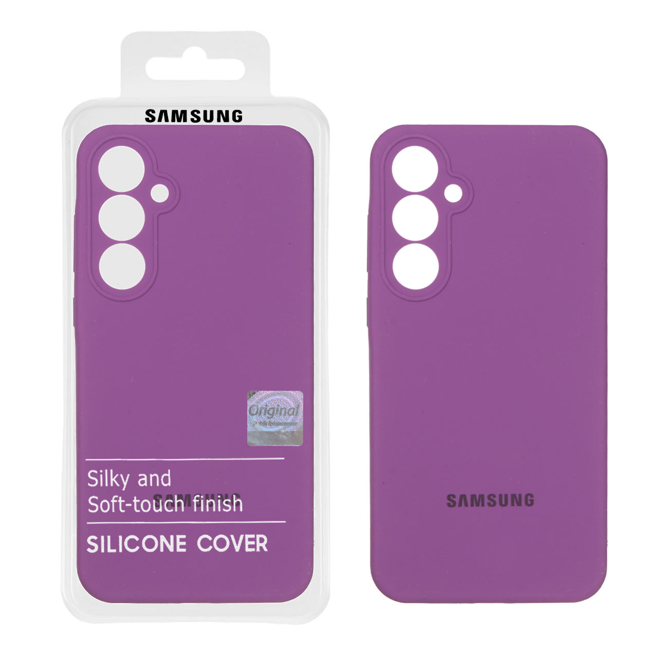 قاب سیلیکونی پاک کنی اورجینال Master Quality مدل Samsung Galaxy A55 - ارغوانی (پک دار)