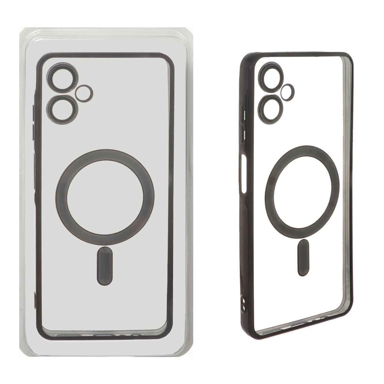 قاب اورجینال الکترواستاتیک Magsafe لنز گلس دار Samsung Galaxy A06 - مشکی (پک دار) MPS