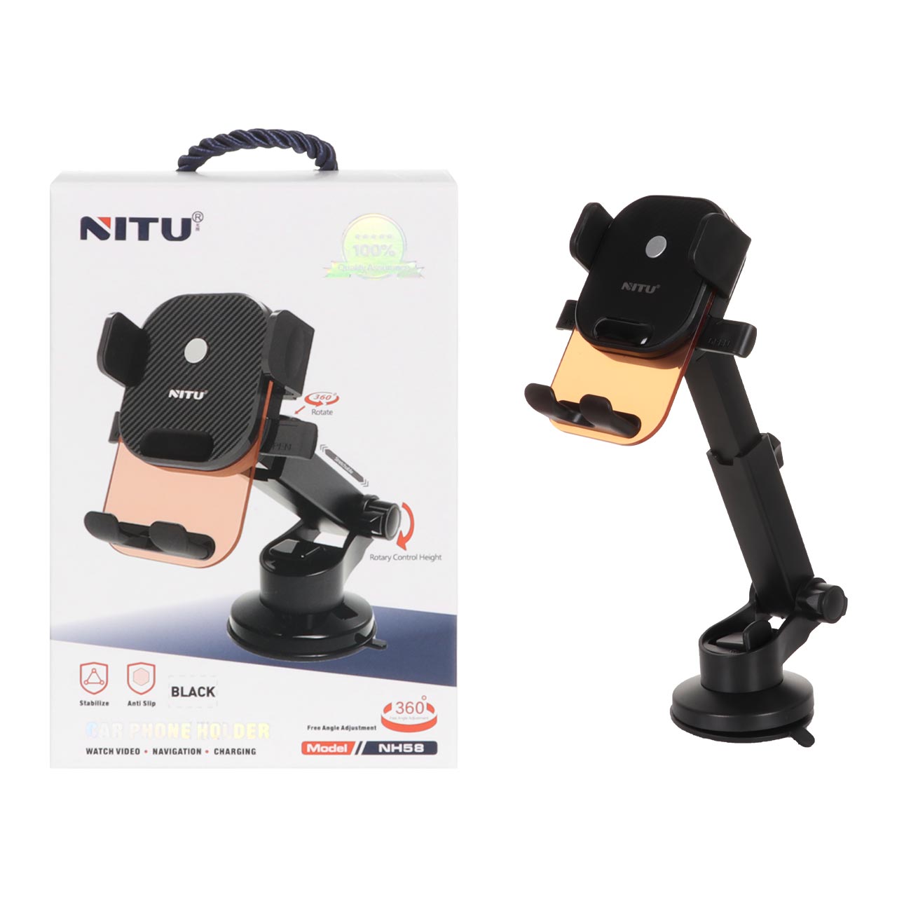 هولدر گوشی موبایل پایه دار Nitu مدل NH58 - قرمز