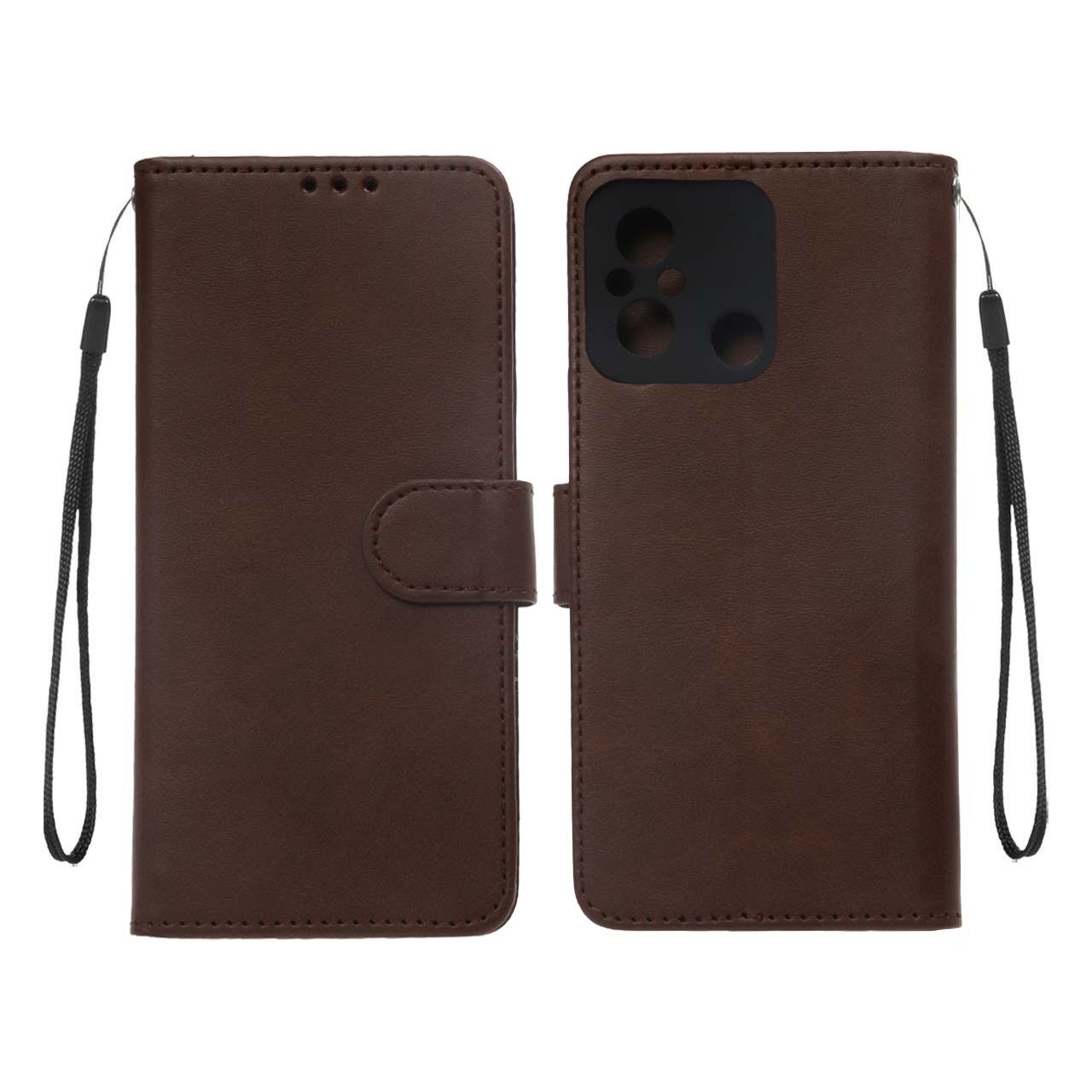 کیف موبایل مگنتی Xiaomi Redmi 12C - قهوه ای تیره