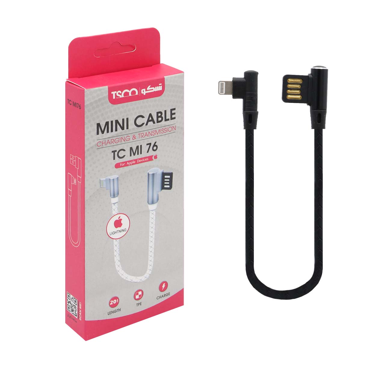 کابل شارژ مینی آیفون فست TSCO مدل TC MI76 - مشکی
